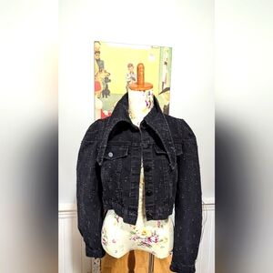 MH Long puff sleeve denim jacket‎